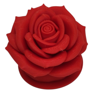 Petite rose rouge avec socle